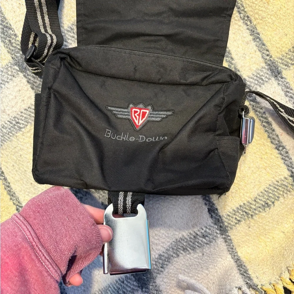 Black Jeep Crossbody Bag with Stripe Detail - Picture 4 of 6